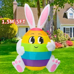 Conejo inflable con luces LED para decoración de Pascua