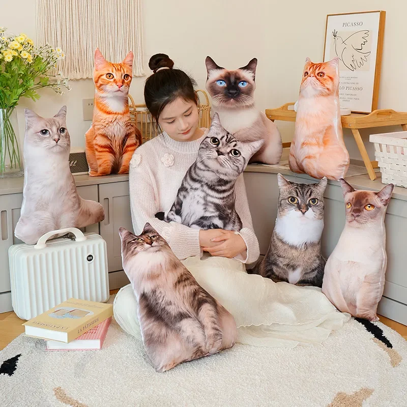 Peluche de gato 3D realista para sofá y regalo de decoración - imagen 3
