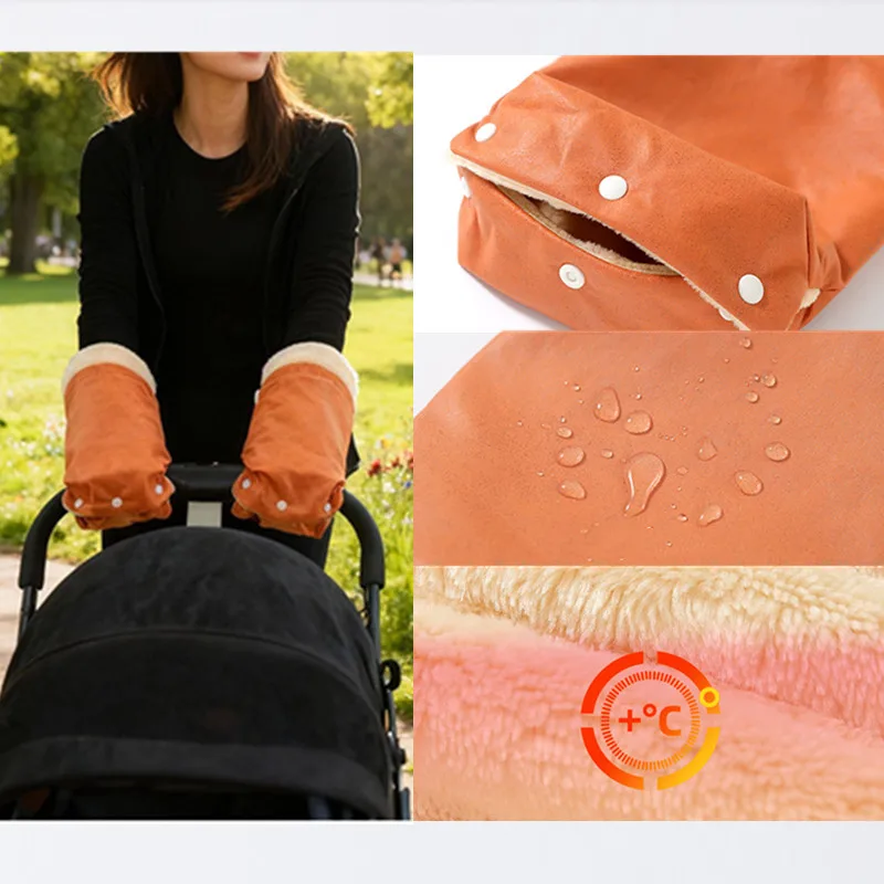 Guantes impermeables para cochecito de bebé con forro polar cálido - imagen 5