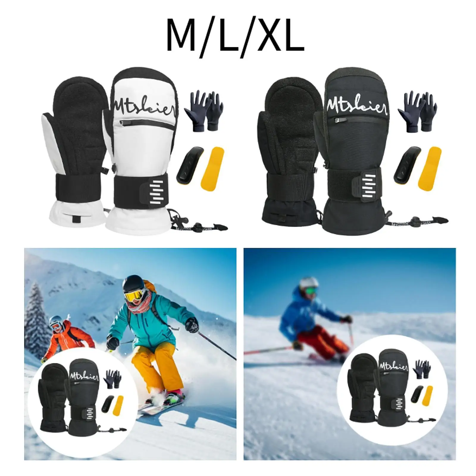 Guantes de esquí impermeables, equipo de esquí cálido, guantes de invierno para hombres y mujeres para correr, montañismo, esquí, patinaje, motos de nieve - imagen 3