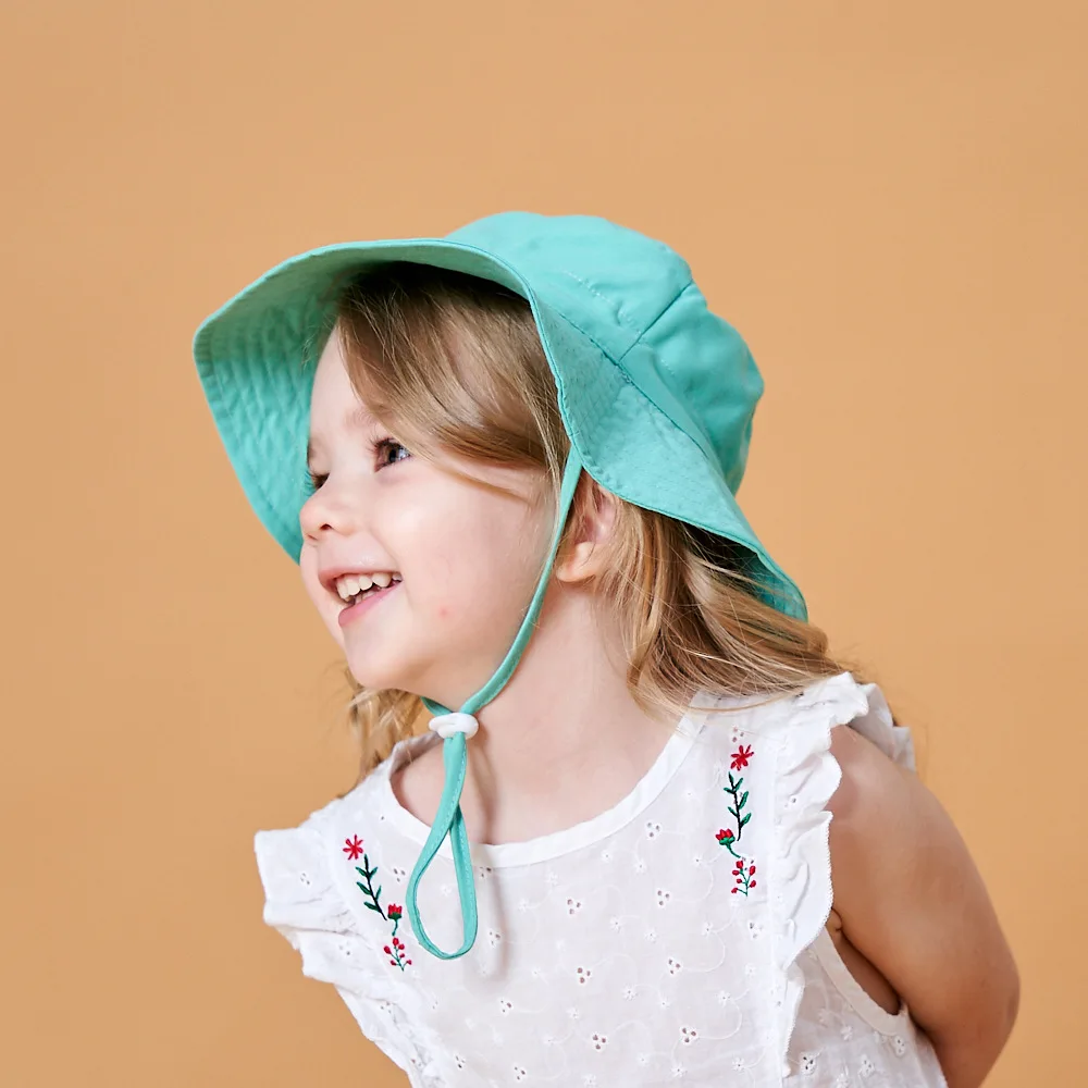Bonitos sombreros de cubo para bebé, nueva gorra de playa con sombrilla sólida para niños de primavera, gorra de dibujos animados para niños y niñas de verano al aire libre, gorras de pesca para 0-8 años - imagen 4