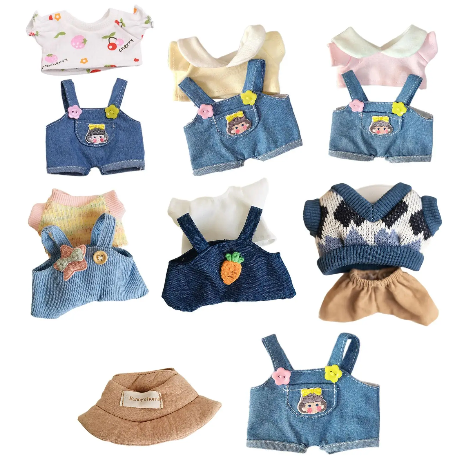 Mini 6 inch Doll Clothes Doll Accessories Clothing Girls Gift Clothing Hat Girl Doll Clothes for Age 5-7 8-10 Pendant Doll Kids