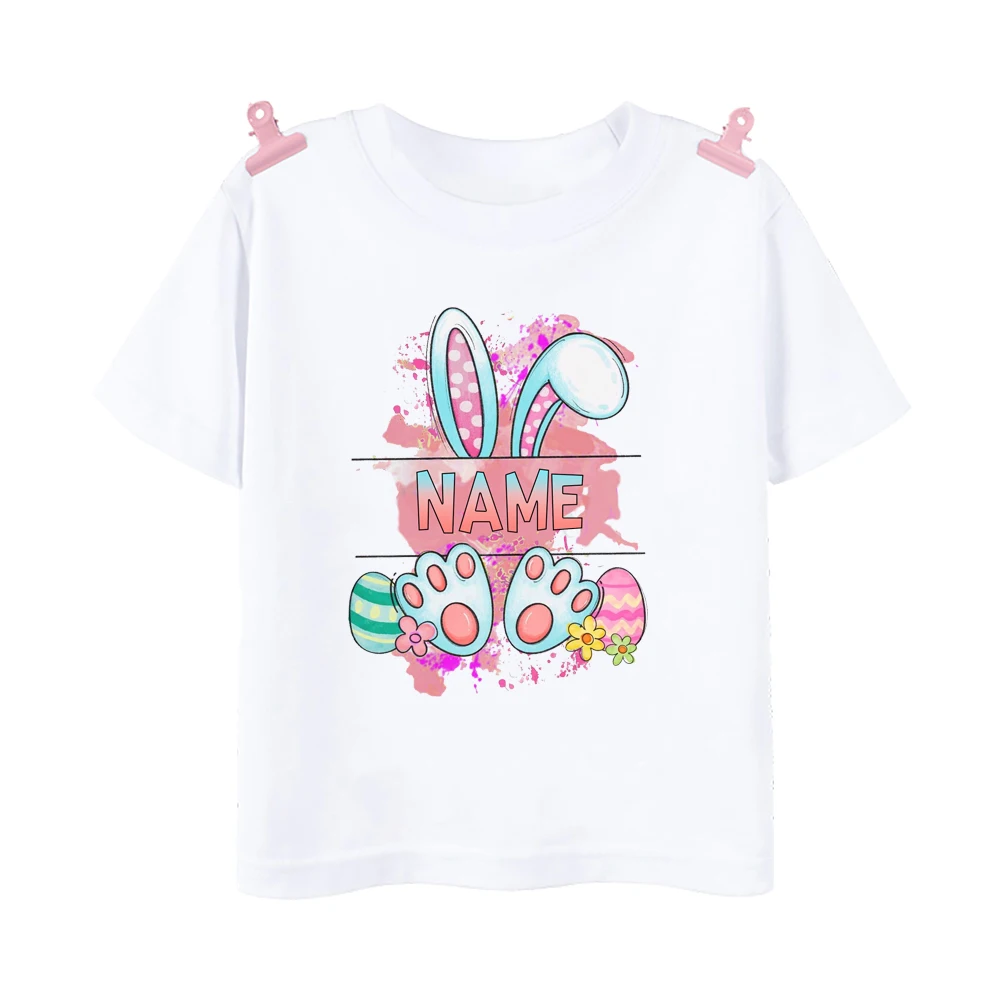 Camiseta personalizada Pascua con nombre conejito para niños y niñas - imagen 5