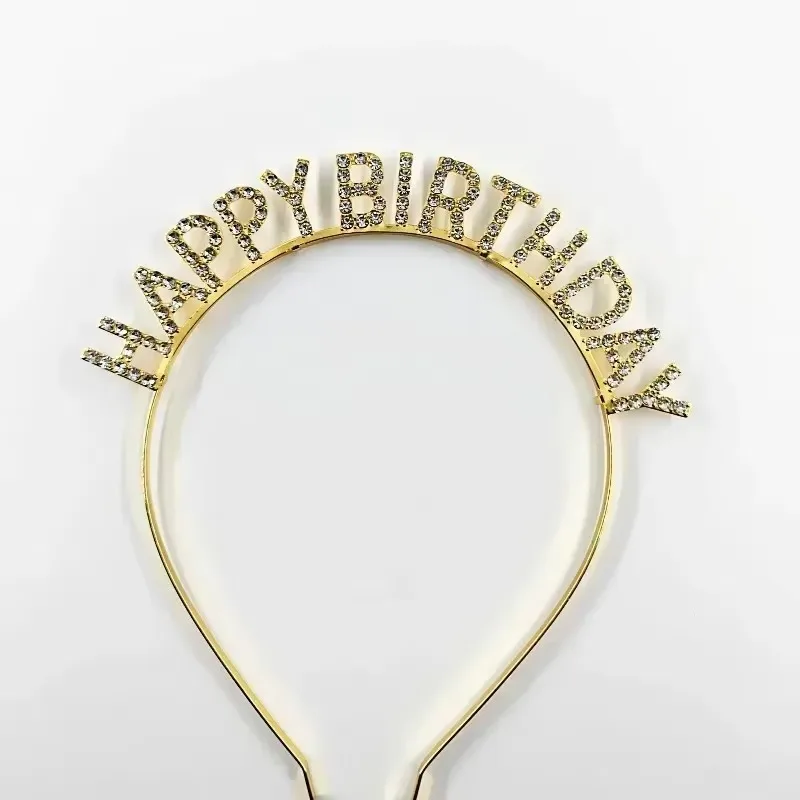 Diademas para el pelo con corona de diamantes de imitación de cristal de feliz cumpleaños para niños y niñas, diadema de aro, Tiaras para fiesta de boda, accesorios de joyas para el cabello - imagen 4