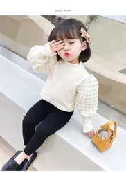 Camiseta de manga abullonada para niña – Primavera y otoño