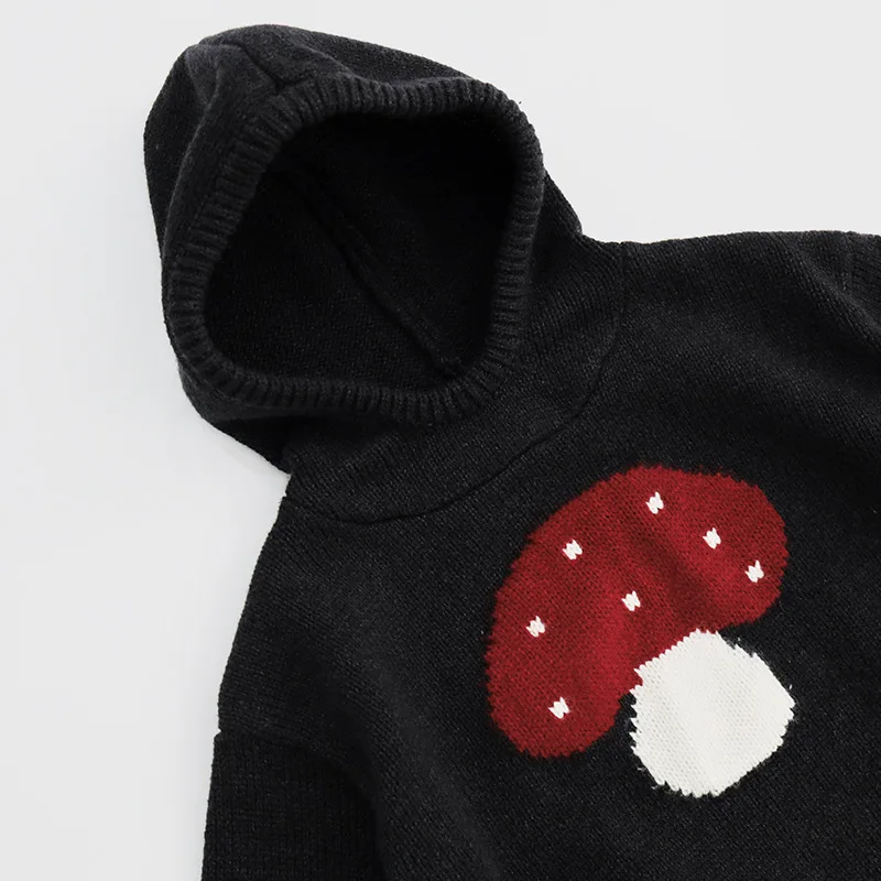 Suéteres unisex para niños, sudadera con capucha para niños, prendas de punto, suéteres para niñas con setas, jersey de punto de manga larga - imagen 3