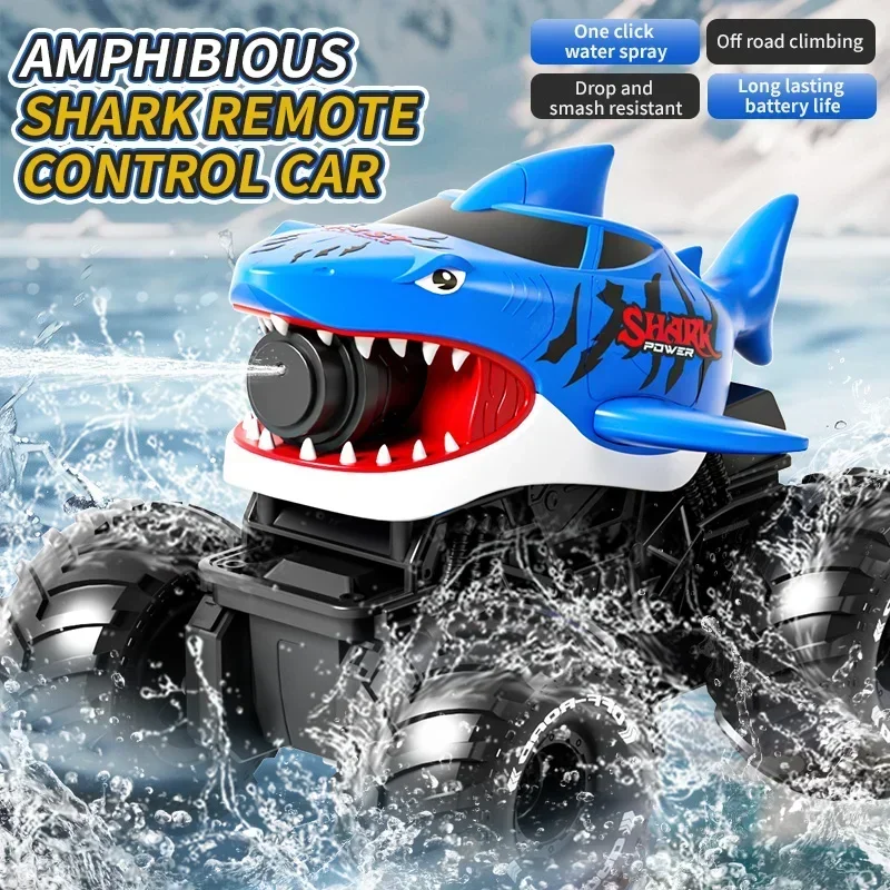 Coche anfibio tiburón acrobático con control remoto y batalla - imagen 4
