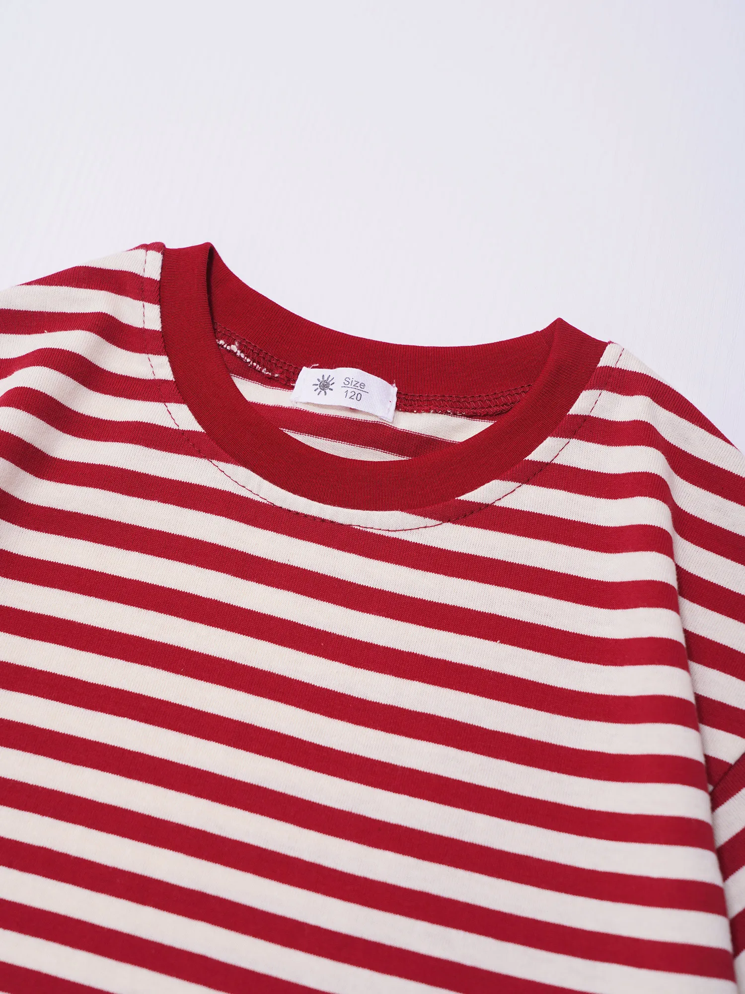 Camiseta a rayas para niños y niñas, Tops informales de manga corta con cuello redondo, jersey de ajuste Regular, ropa de calle informal de verano - imagen 5