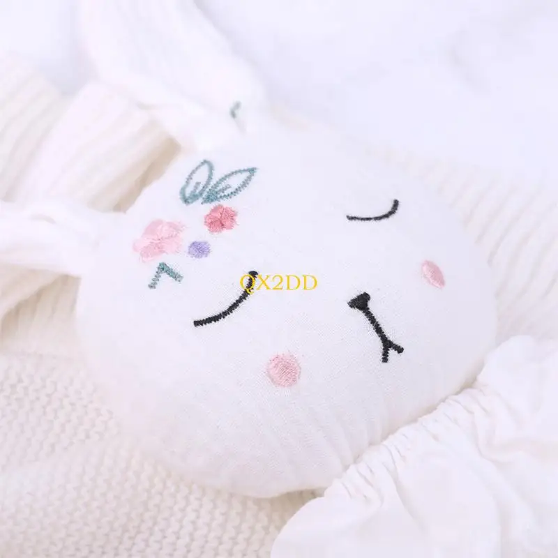 QX2D Toalla calmante para bebé, babero, manta cómoda para animales, paño suave algodón para eructar - imagen 5