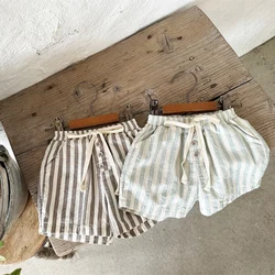 Milangel pantalones cortos a rayas para niños verano
