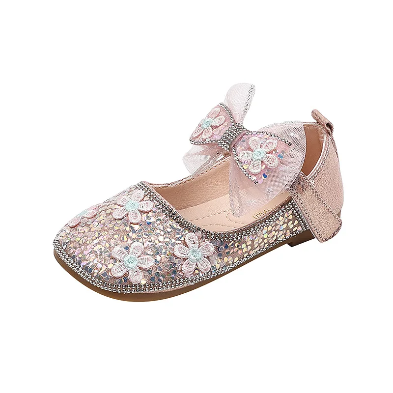 Zapatos de cuero con lazo para niña – Suela antideslizante - imagen 3