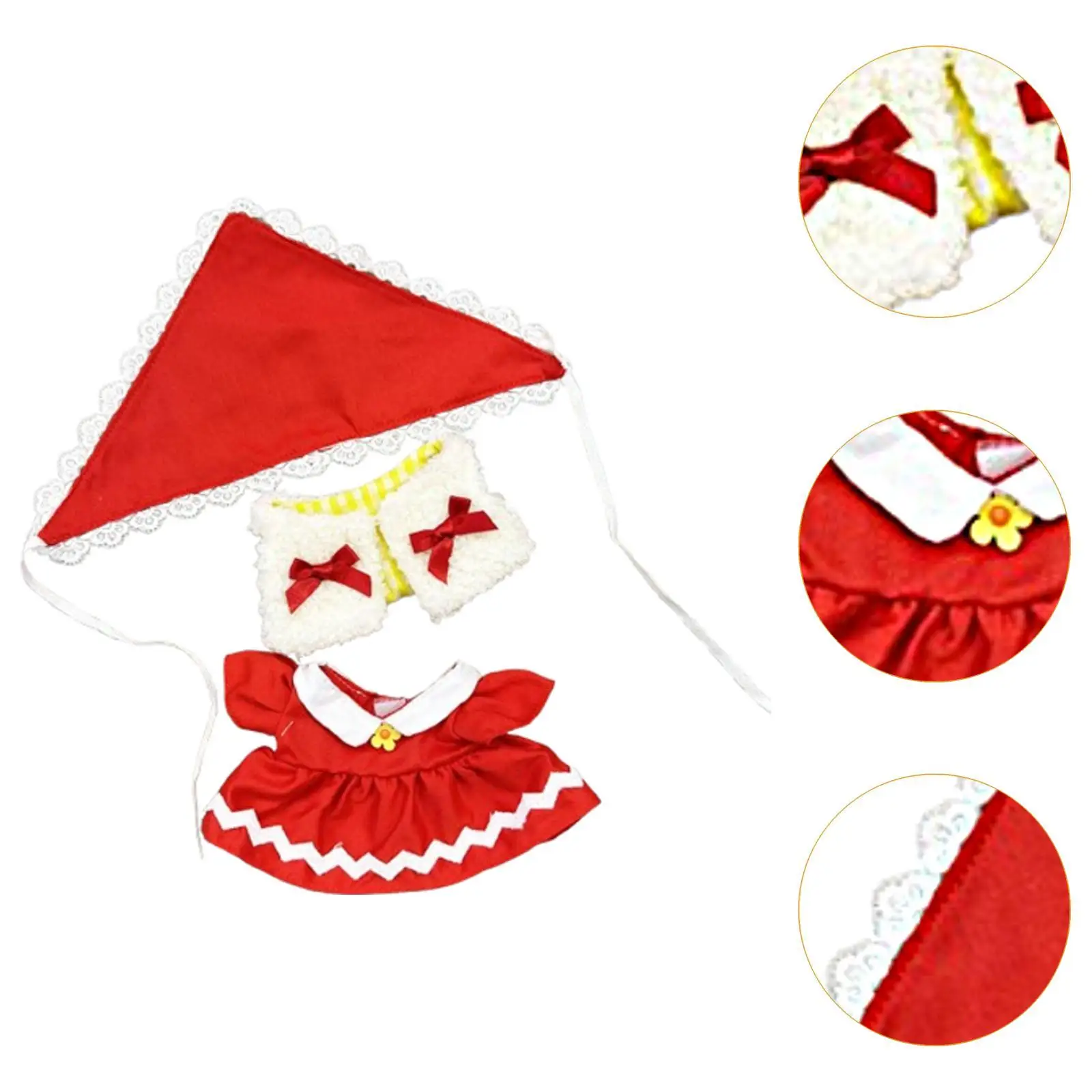 Plush Doll Clothes Plush Doll Accessories Soft Costumes Cute DIY Stylish Dress up Plush Toy Outfit Little Red Riding Hood Set