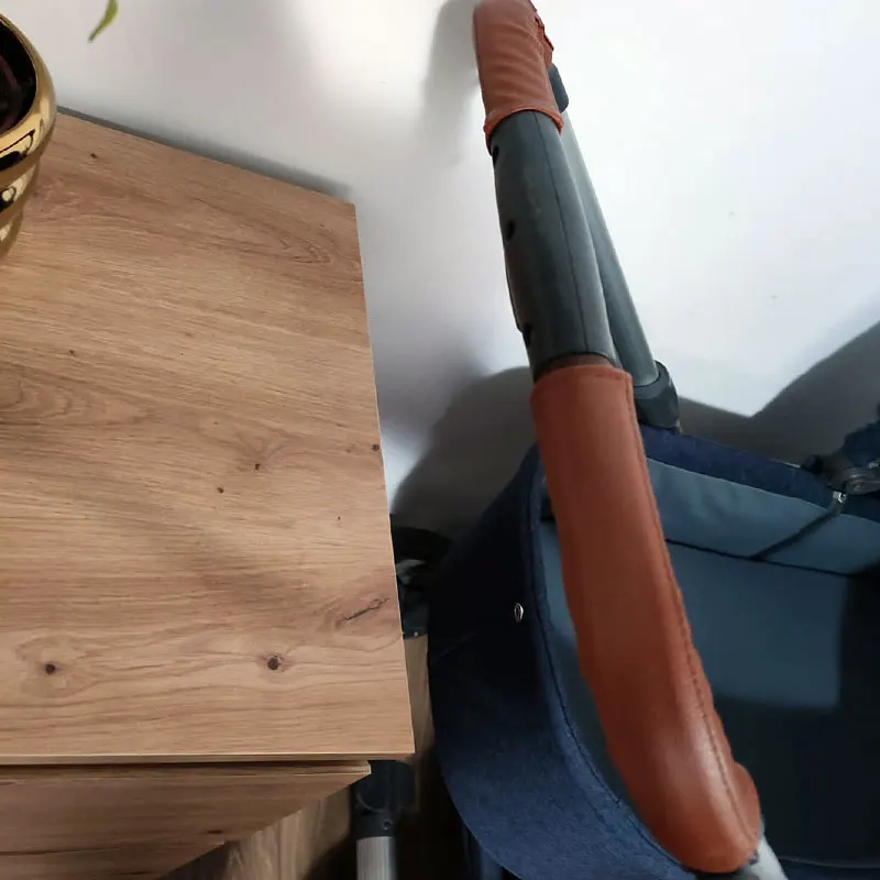 Funda de cuero con mango Compatible con ABC Design Condor 4, funda para barra de cochecito, funda para reposabrazos, accesorios para cochecito - imagen 2