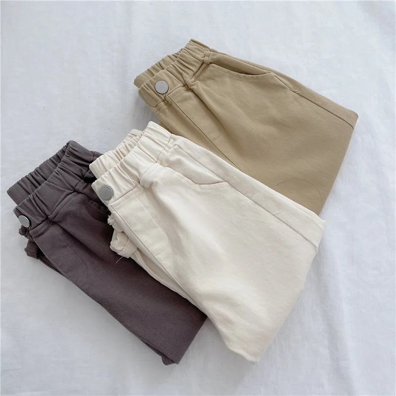 Pantalones de otoño para niños 2-7T, pantalones Harem finos de Color sólido para niñas, pantalones casuales sueltos para niños, pantalones coreanos para niños - imagen 4