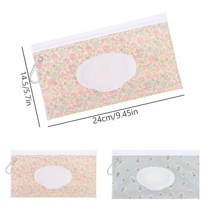 Bolsa de toallitas húmedas con tapa y correa a presión a la moda, bolsa colgante para cochecito de bebé, caja de pañuelos, bolsa de almacenamiento multifuncional, bolsa de mamá - imagen 5