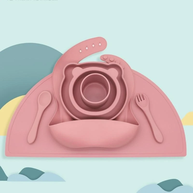 M76C Baby para niños pequeños Silicona Semicírculo Plaz manteca portátil Non Slip Phatemat - imagen 2