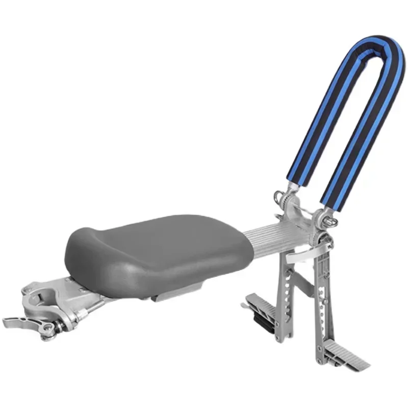 Asiento de seguridad plegable para niños, asiento delantero de aleación de aluminio, diseño ajustable portátil, ajuste Universal para ciclismo seguro con niños - imagen 5