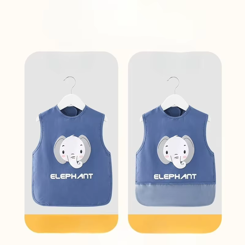 Baberos impermeables bebé con diseños de elefante y jirafa - imagen 2