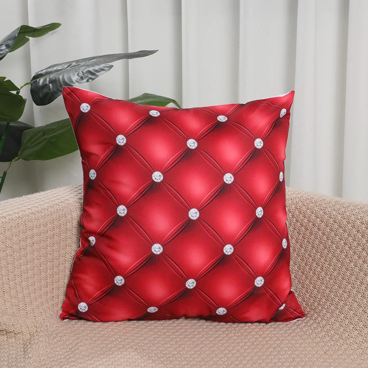 Funda de almohada a cuadros para el hogar, cubierta de cojín mullida sin relleno, estilo inserto, para dormitorio y sofá - imagen 5