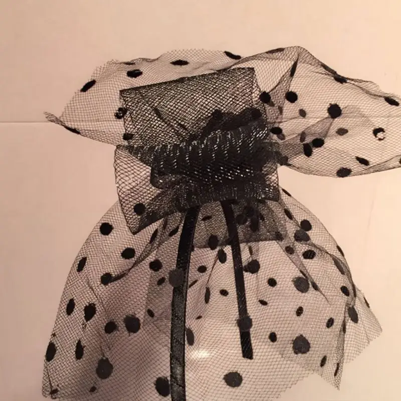 Diadema vintage con lazo de lunares ultragrande para mujer - imagen 3