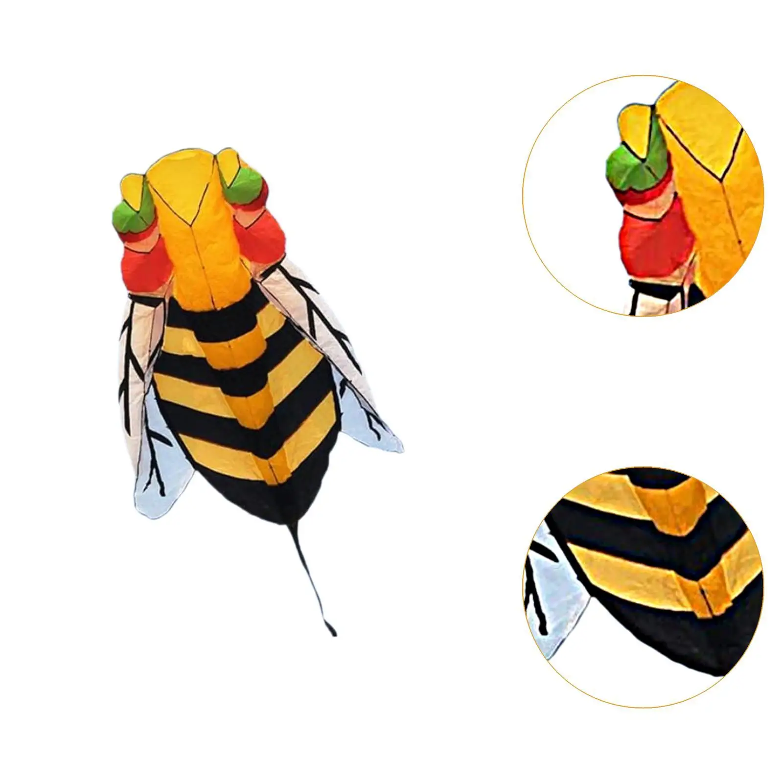 3D Kite Beach Kite Bee Shape Kids Gifts Frameless Easy to Fly Sports Giant Soft Kite Big Kite for Outdoor Trip Camping Garden