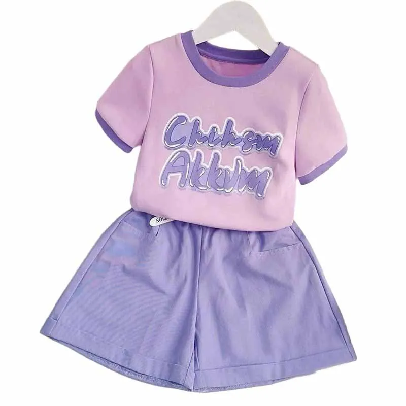 Conjunto verano niños y niñas – Camiseta con prints y shortss - imagen 5