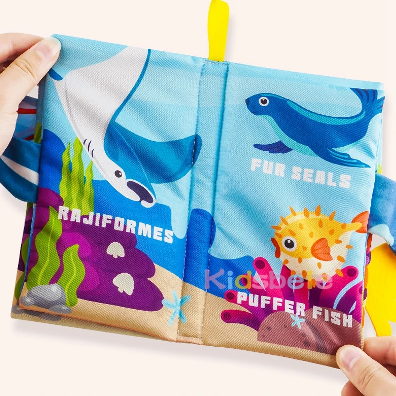 Libro de cola de tela suave para bebé – Libro arrugado sensorial Montessori con colas de animales para aprendizaje temprano infantil - imagen 5