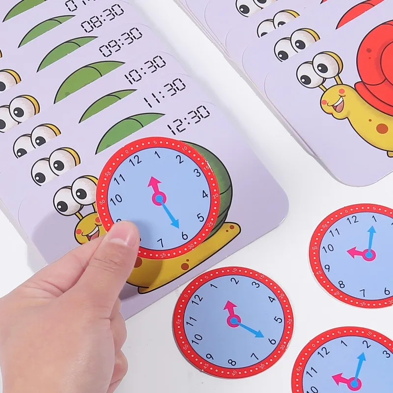 Juguete Montessori, reloj de caracol, hora, minuto, segunda cognición, rompecabezas a juego, juguetes preescolares, reloj de tiempo de Aprendizaje Temprano, juguetes para niños - imagen 4