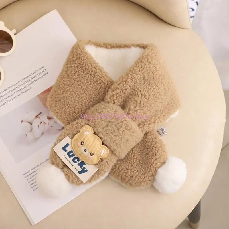 R6FD Colorido Oso Estampado Niños Bufanda Cuello Corbio y seguro Safe Bufá suave Bufanda suave Duración Agregue diversión a sus - imagen 5