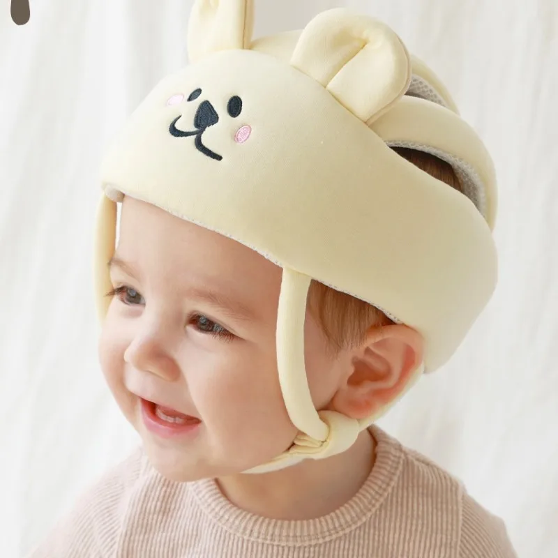 Casco de seguridad para bebés y niños pequeños, cojín protector para la cabeza, divertido casco de seguridad con animales de conejito, sombrero para gatear y caminar