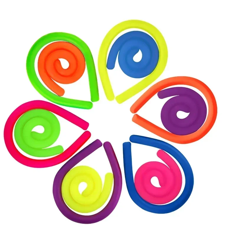 Juguetes sensoriales elásticos coloridos para padres y niños, alivio de la ansiedad y el estrés en el aula, hogar o oficina, 6 uds. - imagen 5