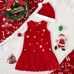 Vestido de princesa lana sin mangas niña Navidad + sombrero Boutique
