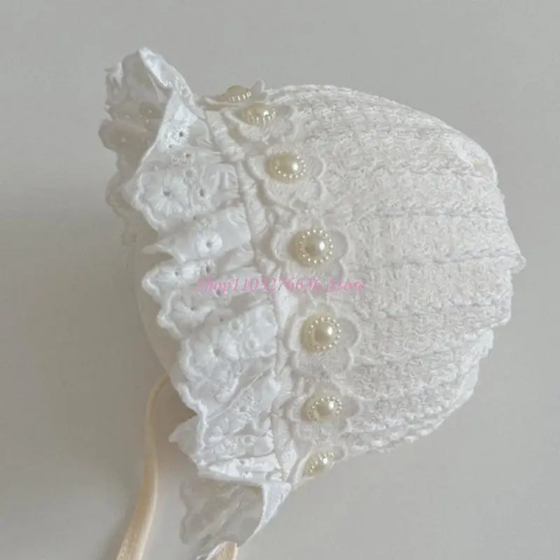 Gorro de algodón con protección solar y cordones para niñas - imagen 2