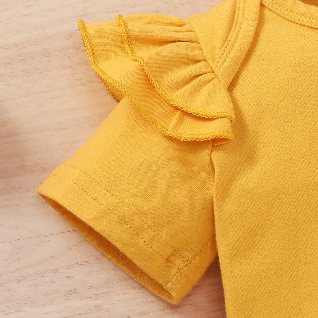 Conjunto de ropa para niñas recién nacidas, Body de manga corta + Pantalones florales con lazo + diadema, traje de 3 uds. - imagen 3