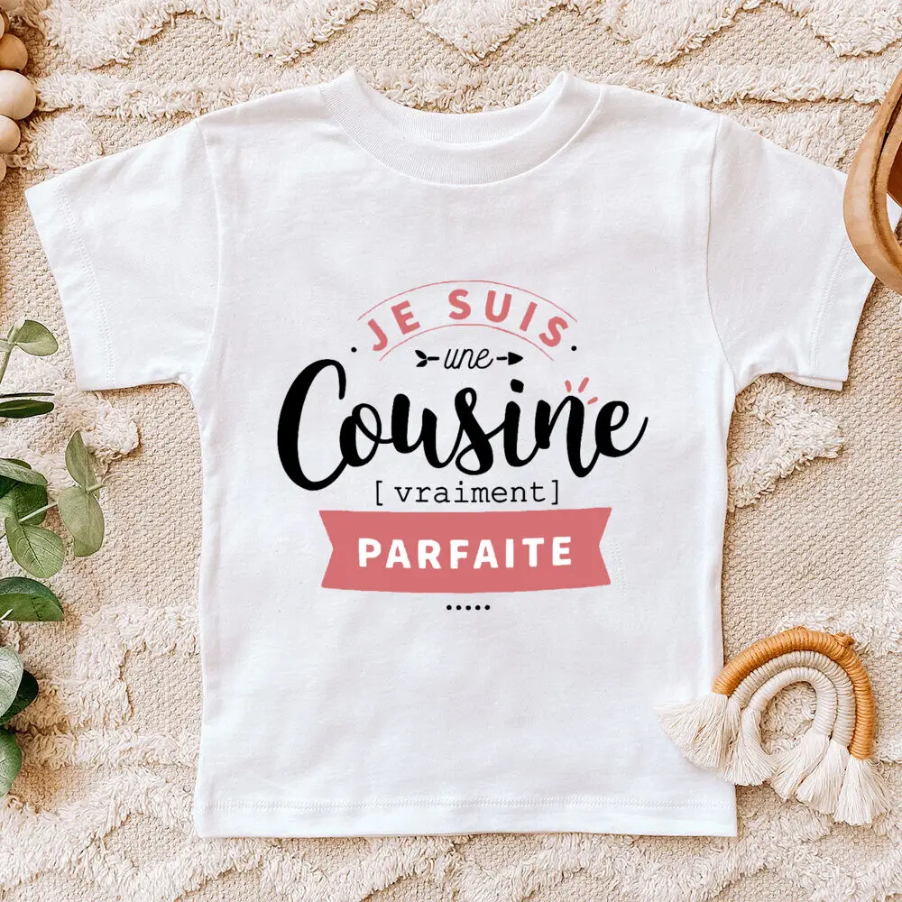 I Am A Truly Perfect Cousin French Print Kids Shirts Boys Girls Short Sleeve T-shirt Tee Cousins Clothes Child Casual Top Outfit - imagen 3
