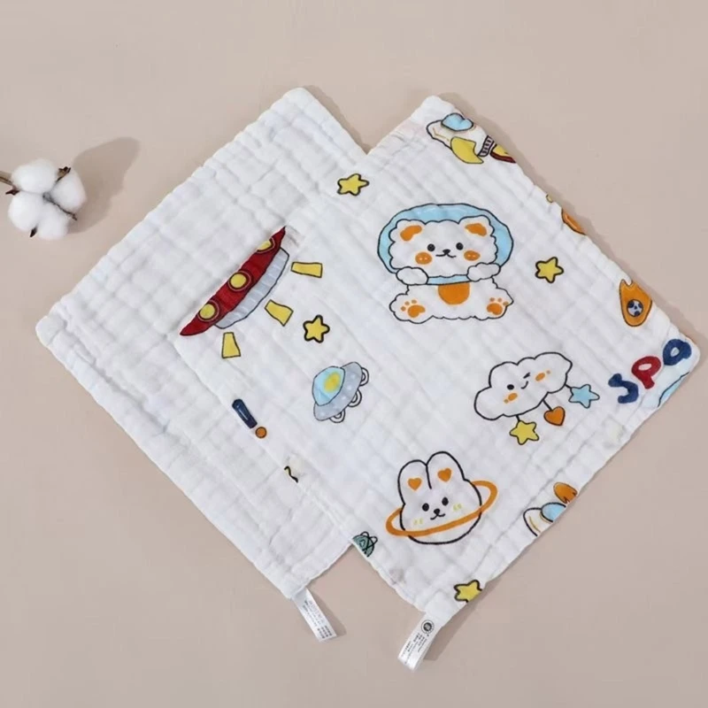 Baberos de muselina de algodón suave para bebé, bonito dibujo animado, gasa de 6 capas, paño para eructar para recién nacido, pañuelo cuadrado, babero para alimentar, 30x30cm, 1 ud. - imagen 3