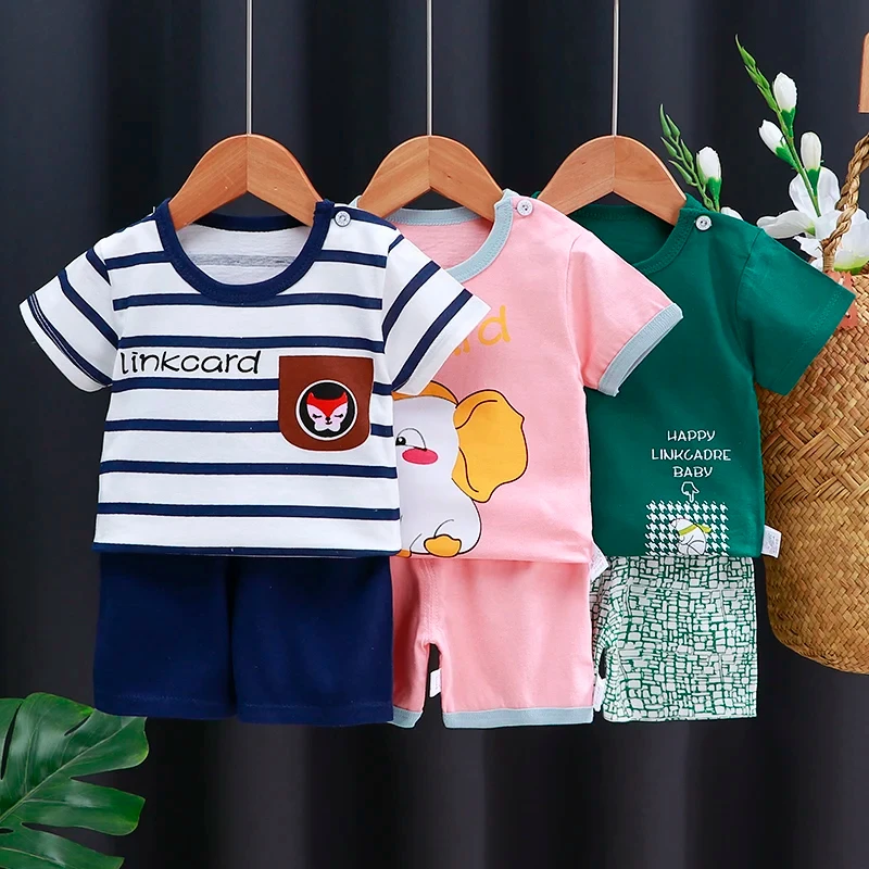 Conjunto bebé verano: camiseta y pantalón corto de algodón infantil - imagen 3