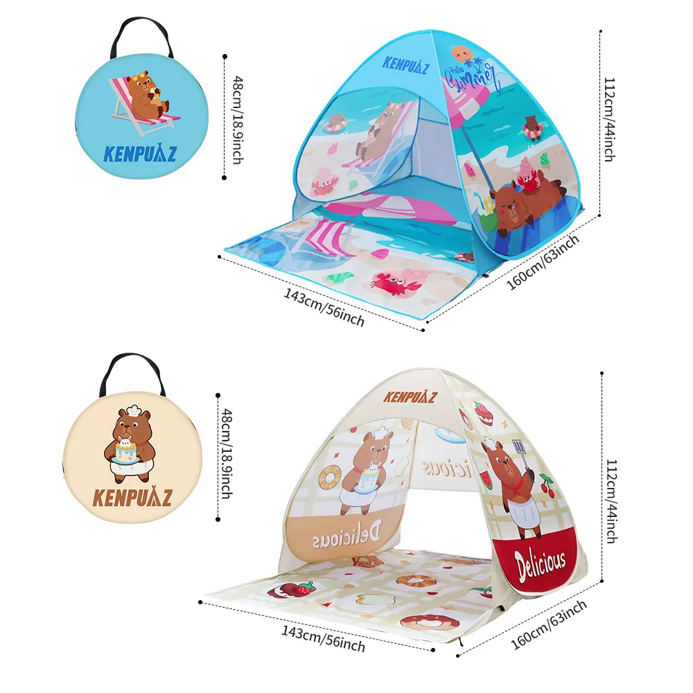 Kenpuaz-tienda familiar impermeable para playa, tienda de campaña para acampar al aire libre para niños, ventilación emergente abierta, portátil, parasol para bebé - imagen 4