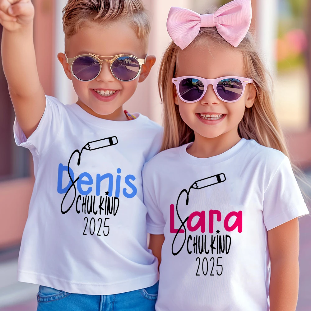 Camiseta personalizada para escuela, primer día de escuela con nombre, nombre del regalo del primer día de clases