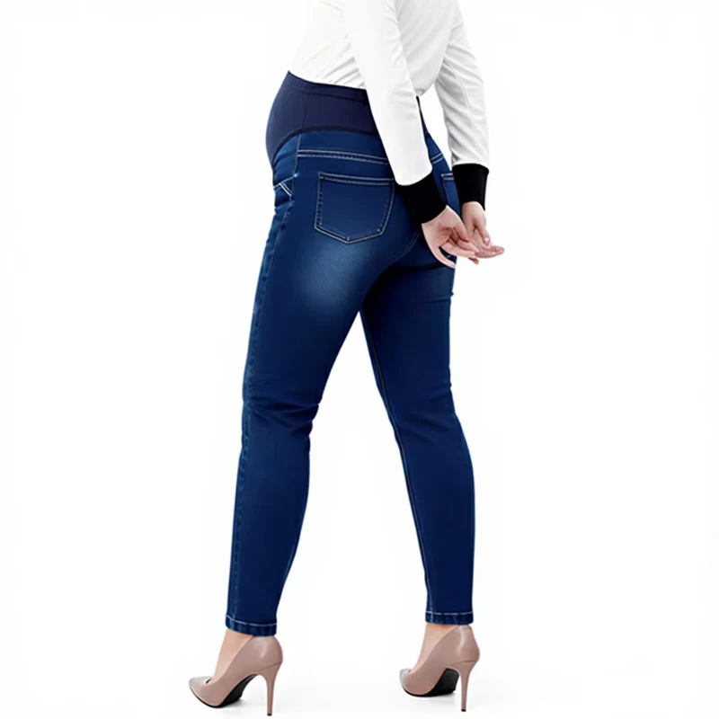 Pantalones de embarazo de talla grande, pantalones de moda de primavera y verano, pantalones vaqueros de maternidad, pantalones pitillo de cintura alta para mujeres embarazadas - imagen 2