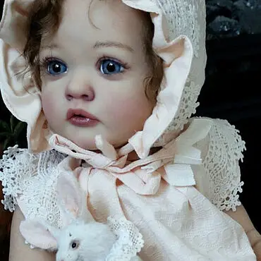 Piezas de muñeca sin terminar con pelo enraizado a mano, kit de muñeca realista Ayana de 24 pulgadas