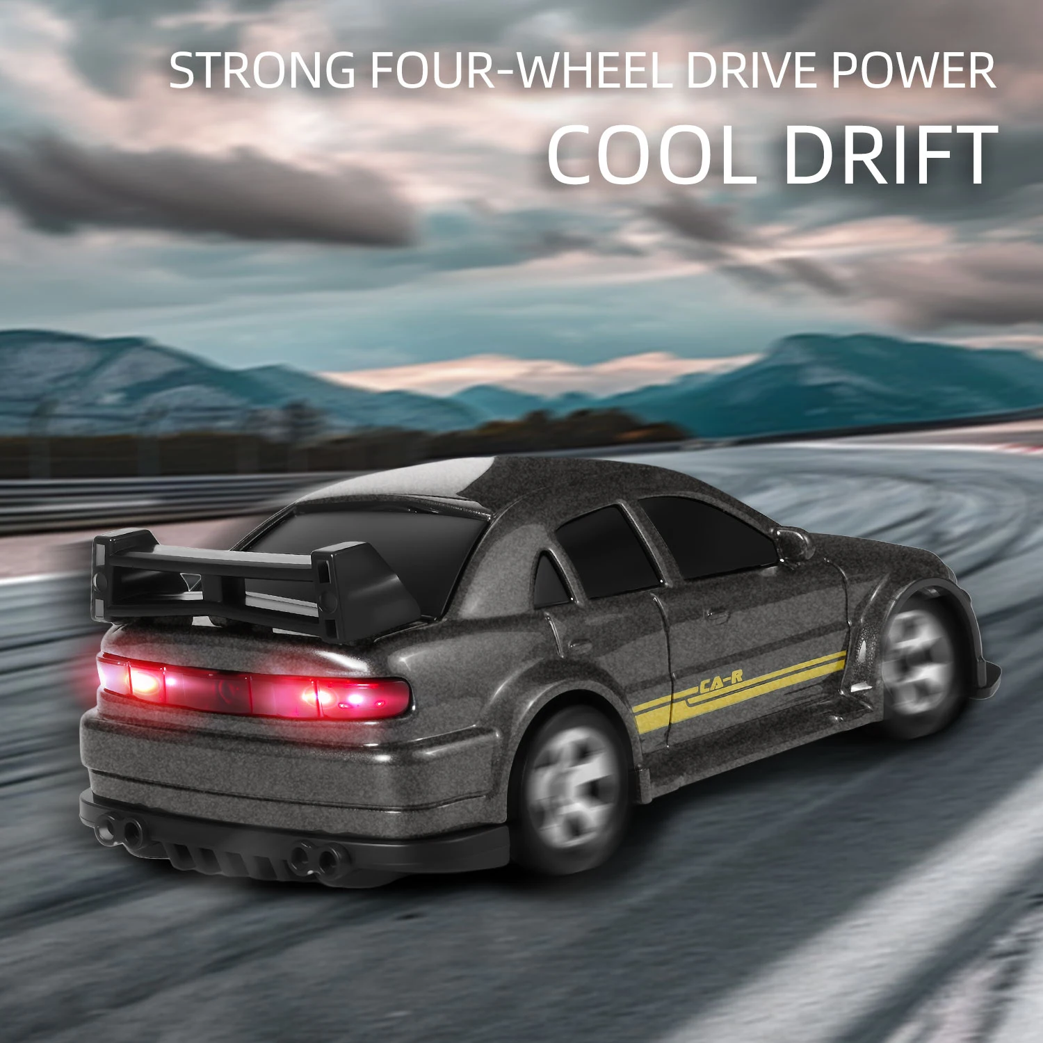 Coche de Control remoto 4WD de escritorio, Mini vehículo de aleación de deriva RC de 2,4G, colección eléctrica de juguetes para niños y adultos, regalos de navidad, 1/64 - imagen 5