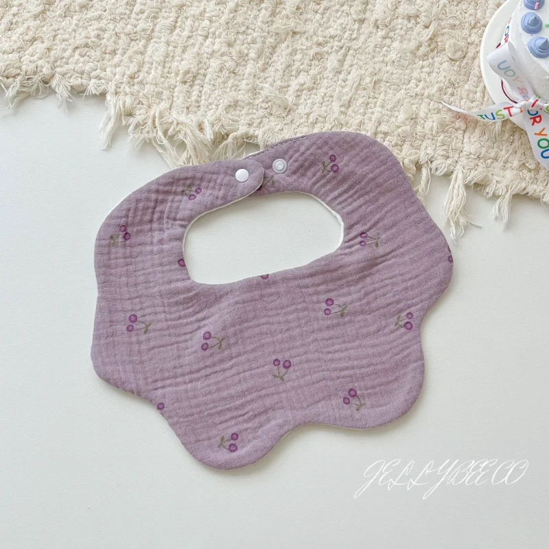 Babero de algodón para bebé – Estampado de conejito y flores - imagen 5