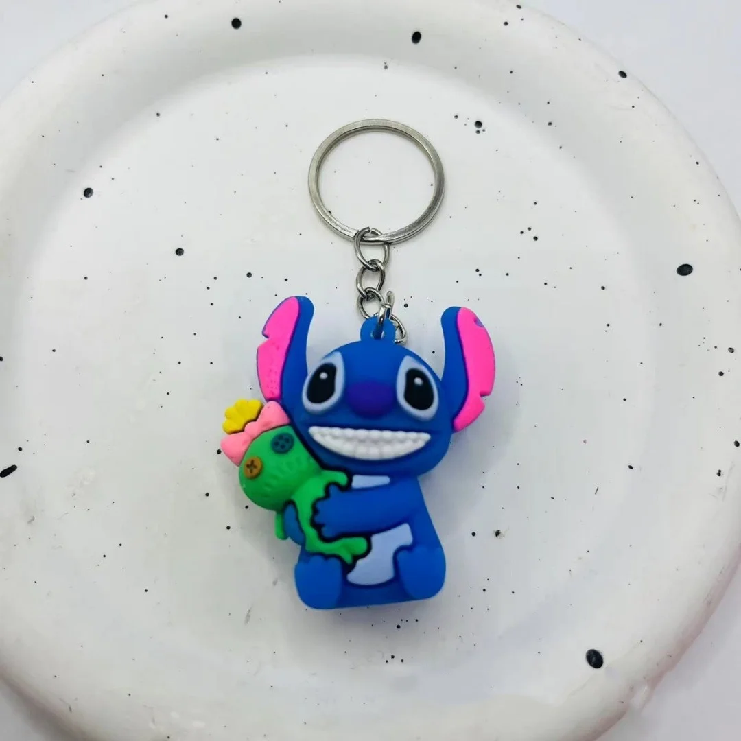 Figuras de Anime de Disney Lilo Stitch, llaveros de figura de acción, adorno colgante, colección de muñecos, modelo Stitch, juguetes para niños, 10 Uds. - imagen 4