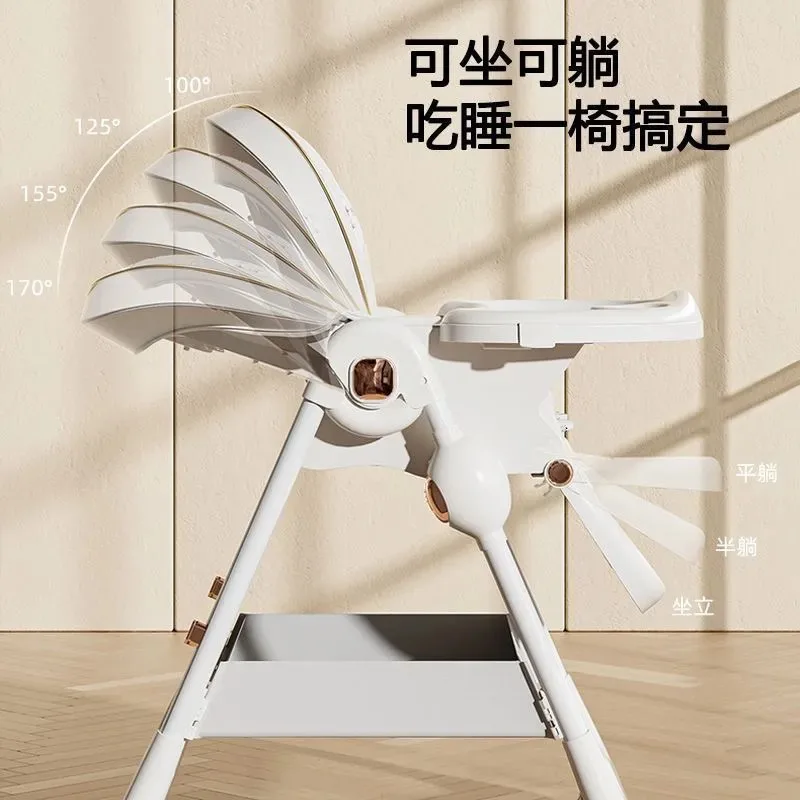 Silla de comedor para bebé, silla de comedor portátil para el hogar, asiento plegable multifuncional, adecuado tanto para sentarse reclinables - imagen 5
