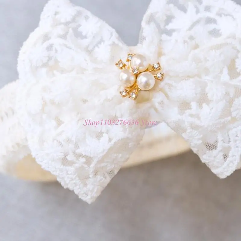 R6FD diadema ancha para niña pequeña, diadema encaje dulce para niña, tocado princesa para niño - imagen 4