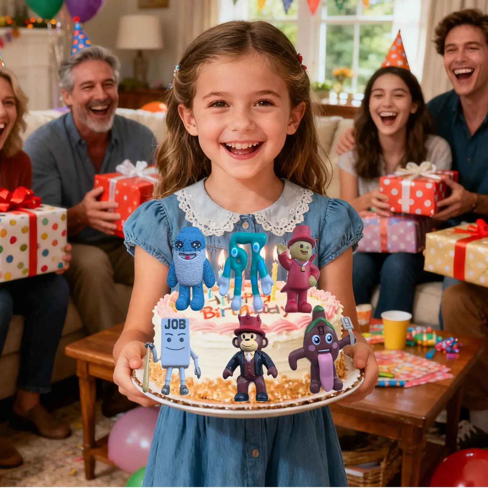 Nueva escultura de personaje del juego de 6 piezas, figuras coleccionables de 3,5 pulgadas para amantes del juego, estantería para el hogar, dormitorio, sala de estar - imagen 3