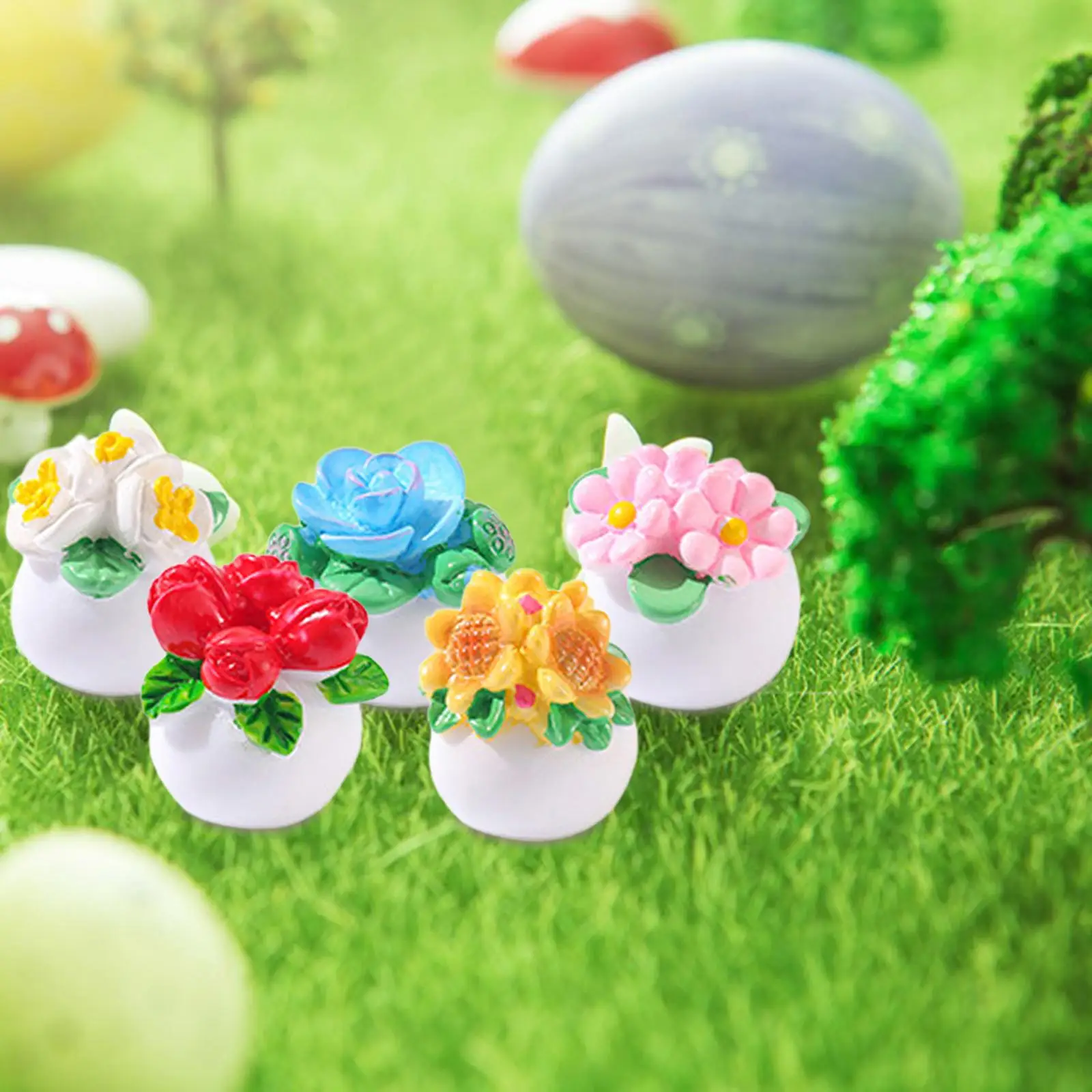 5 Pieces Fary Garden Model Dollhouse Accessories for 1/12 Scene Layout Decor