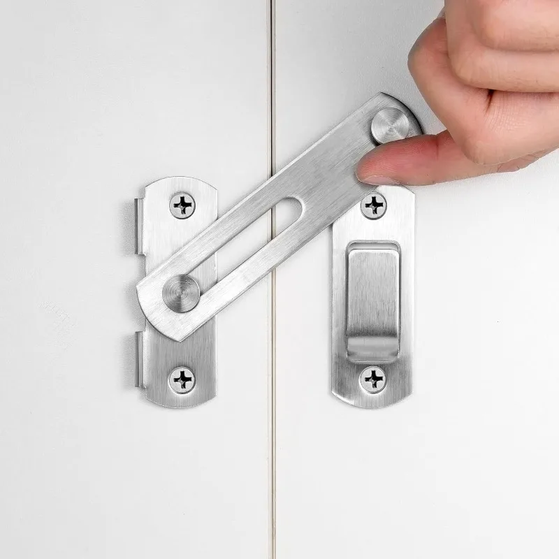 Pestillo de puerta corredera de ángulo recto de alta resistencia, acero inoxidable para puerta de granero, gabinete y seguridad para bebés, perno multiusos, 1/2 Uds.