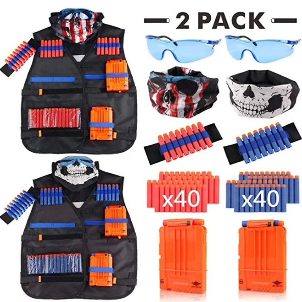 Kit de soporte de chaleco táctico para exteriores para niños, accesorios de armas de juego, juguetes para Nerf n-strike Elite Series, balas, regalos para niños, juguete